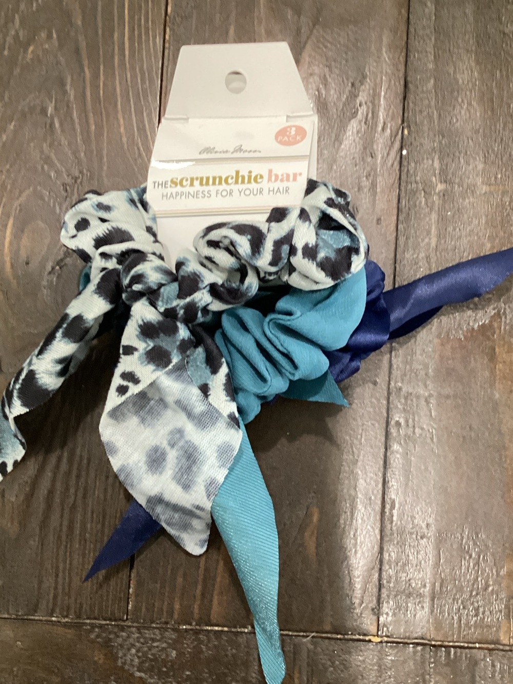 Women's‎ Blue Mixed Scrunchie Set